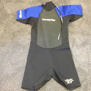 ♥️$5 FINAL PRICE Youth Hyperflex water surf suit wetsuit black blue 8